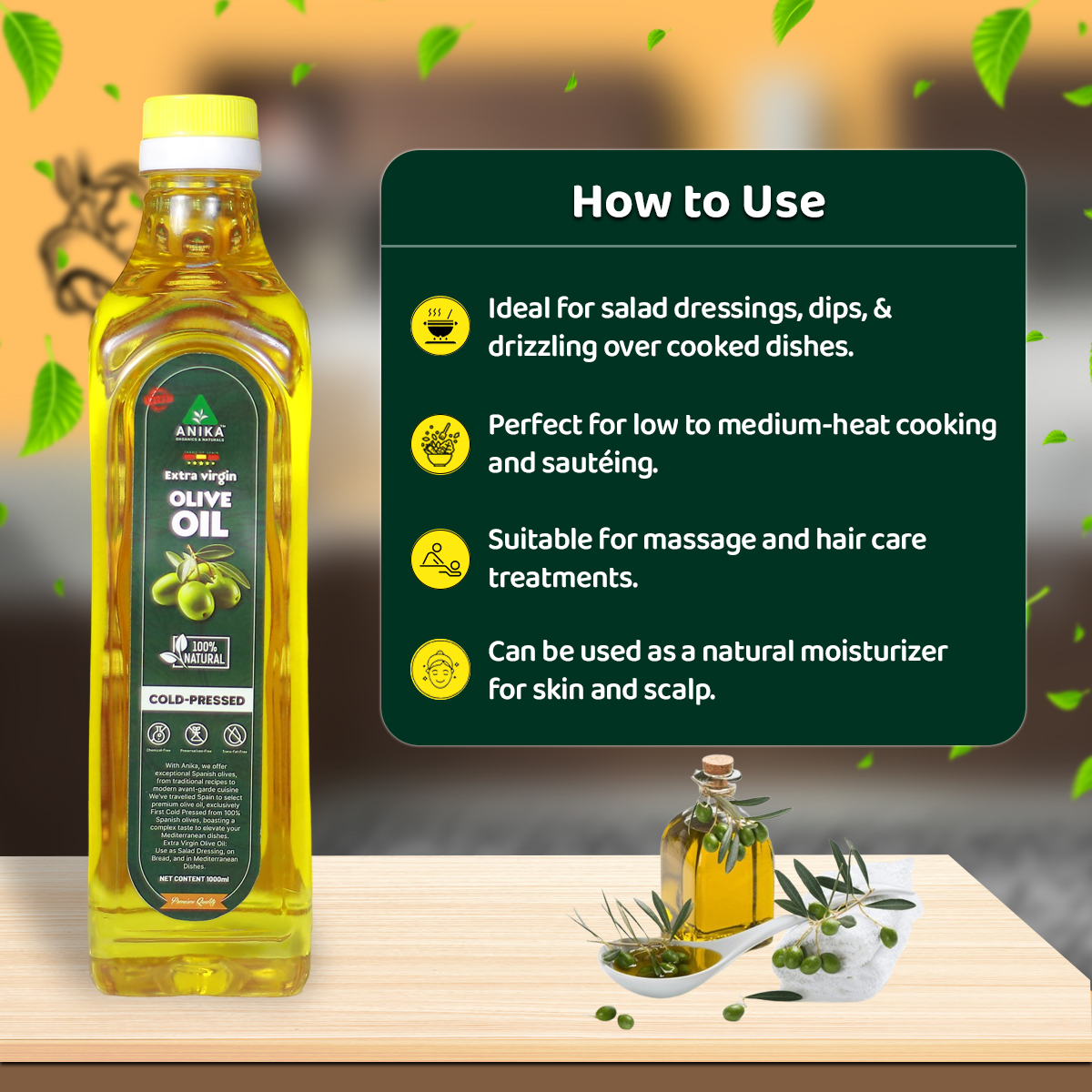 Cold-Pressed Extra Virgin Olive Oil (Imported from Spain) - Image 3