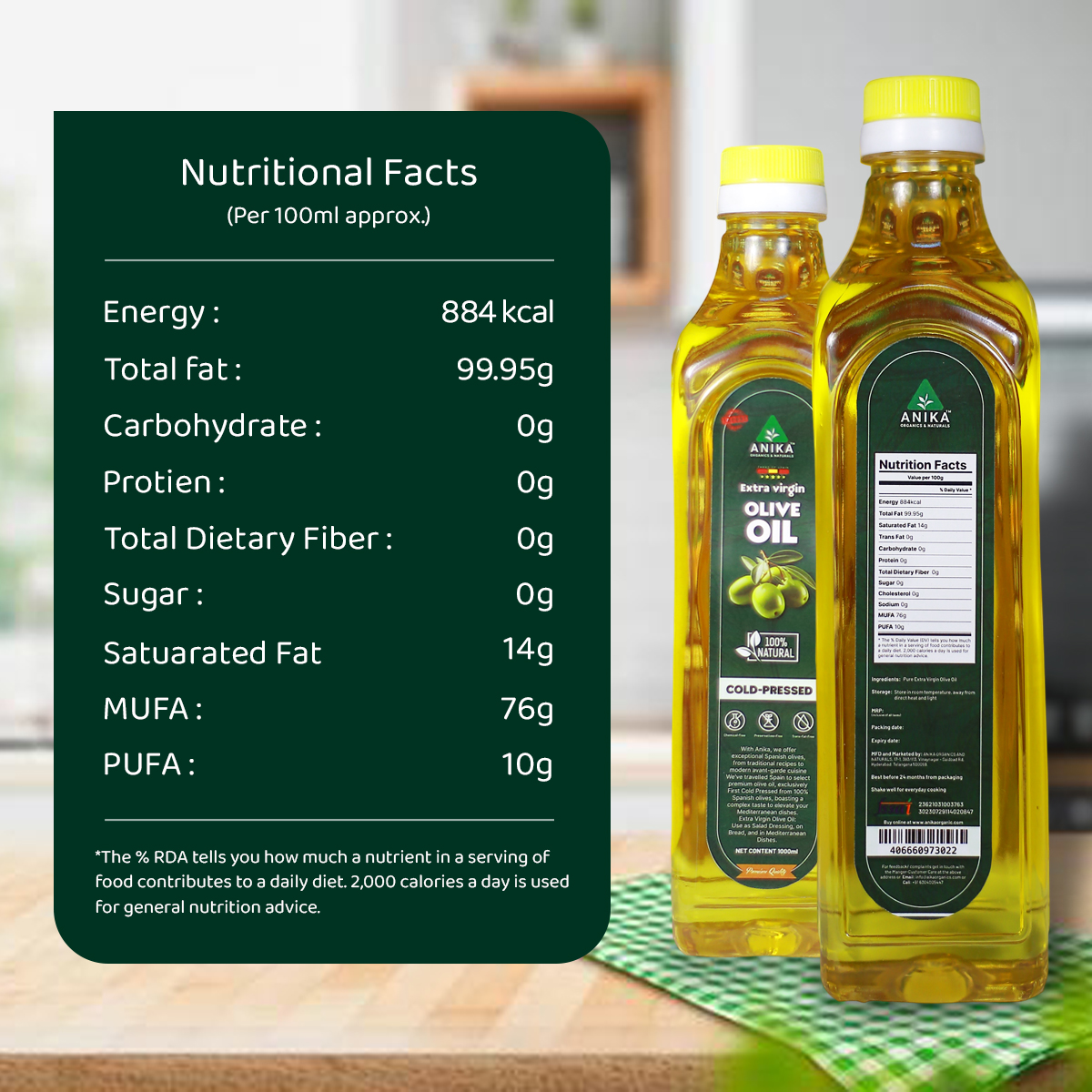 Cold-Pressed Extra Virgin Olive Oil (Imported from Spain) - Image 6