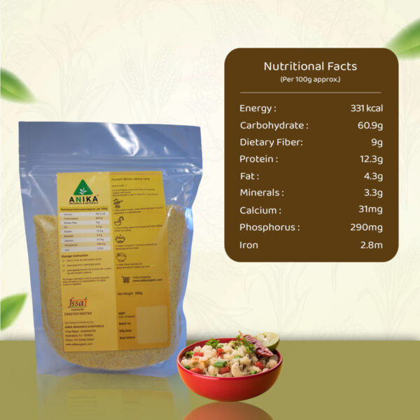 Foxtail Millet Upma Rava