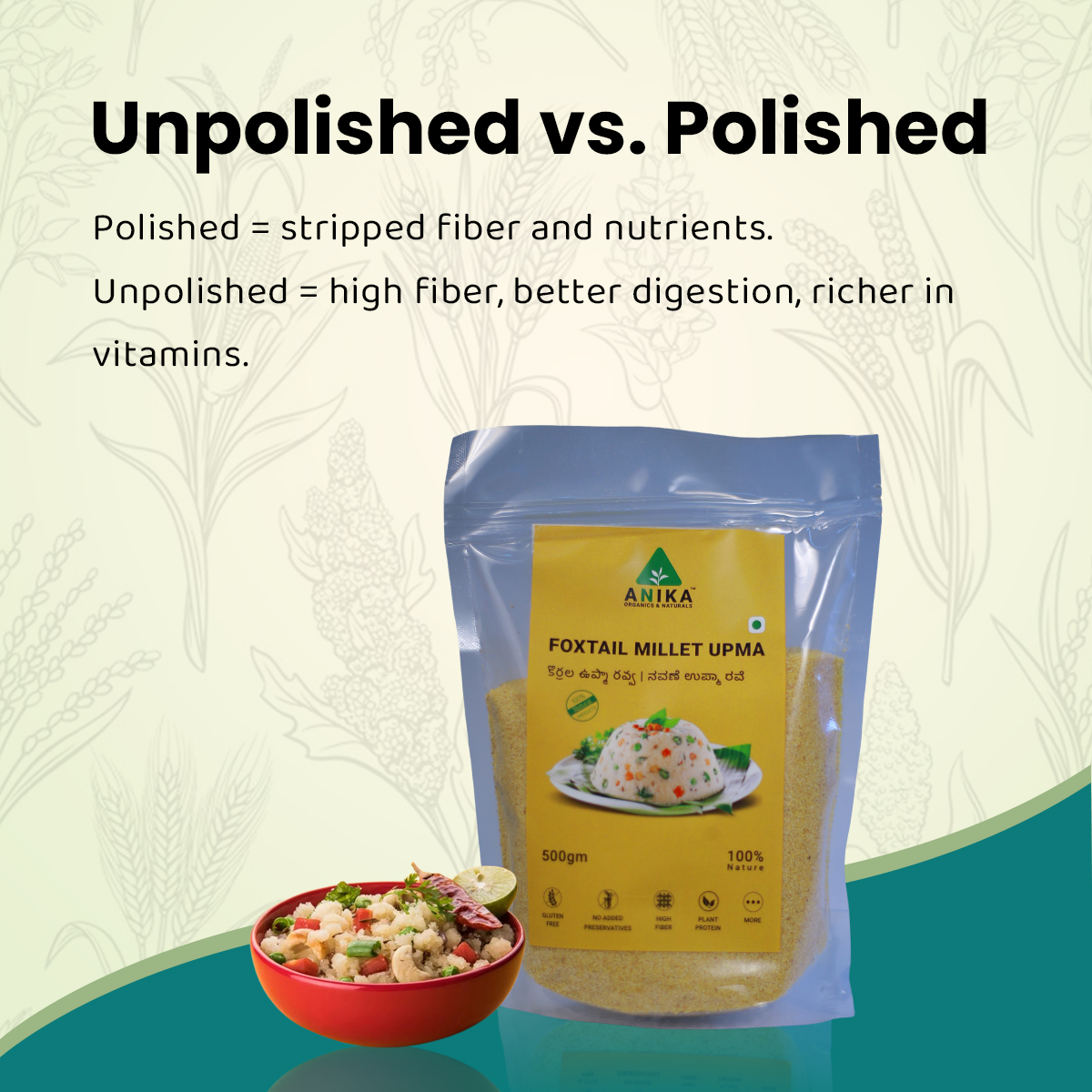 Foxtail Millet Upma Rava - Image 2