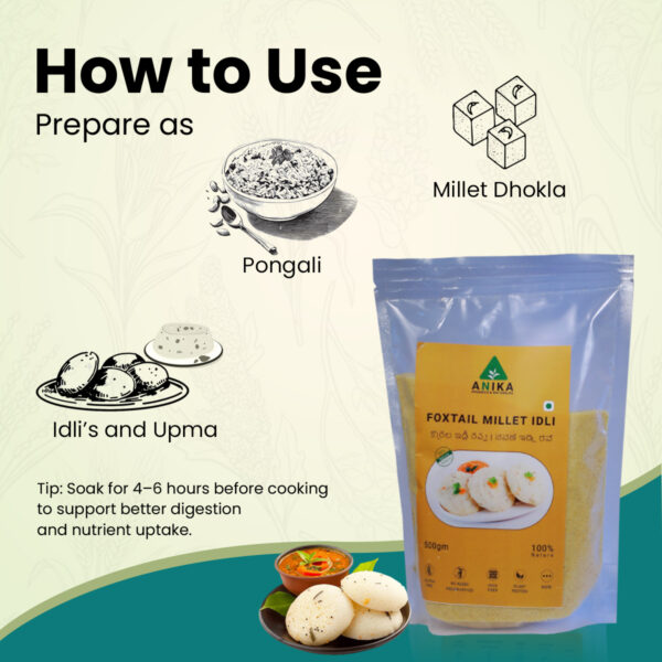 Foxtail Millet Idli Rava